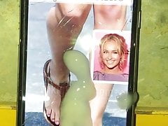 Cumtribute on Hayden Panettiere and her sandals and feet