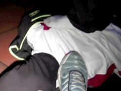 Extreme fetish domination leather and sneaker