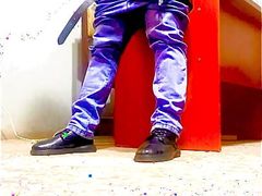 Jerking off inside my office.