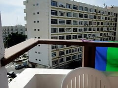 Jerking off in my balcony