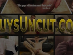 Uncircumcised teenager rails meatpipe and gives head