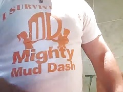big guy stroking and cummming!