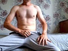 Super steamy guy Alexrusfun jerking off his big cock and playing with his ass