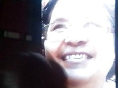 Cum Tribute to chubby mature face