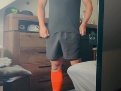 Edging out a XXL stream on my mirror after soccer instructing