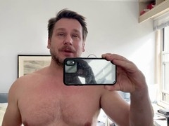 MenOver30 - Hans Berlin jerking off his uncut cock in the open air