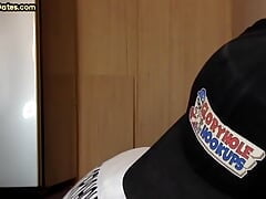 Homemade mature gay sucks gloryhole dick in closeup