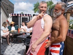 Mature gays in the kitchen, Daddy John and Cole Connor