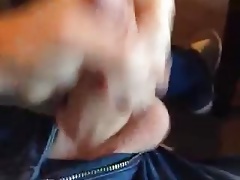 cum on the glass table
