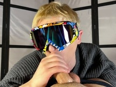 Gay big dick, blonde boy, blowjob