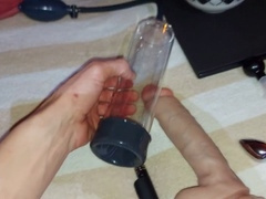 Exploring new sextoys: solo play with huge dildos, anal toys and penis ring