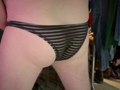 Dad's super cute bubble butt in lingerie