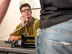 Quick anal fuck with JJ Knight and Fane Roberts at the office
