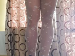 This white pantyhose are really hot