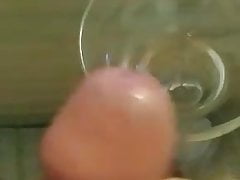 precum leak squirt in glass