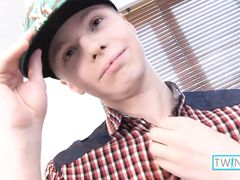 Pale Boy Toy James Does Hot Striptease Before Jerking Off!