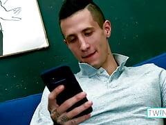 Handsome Inked Twink Thomas Stimulates His Anus & Big Hard Cock!