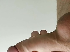 Stroking my uncut cock again