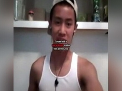 Asian man cum