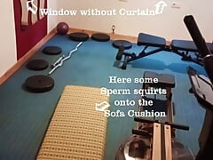 Humping Masturbation in a Gym