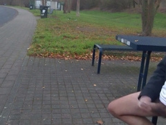 German daddy wanking outdoor