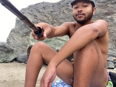 Playful, big floppy cock, outdoors