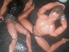 in the shower with my dolls
