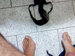 Pissing pm my sister pantys!