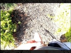 uncircumcised guy WS comp, guzzle, piss on humid cutoffs, outdoors