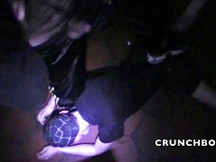 Extreme sneakers and trampling submission in backroom