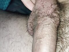 Handjob and cum eruption CLOSEUP! thick cum