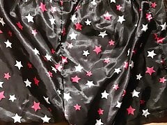 Cum masturbate on satin silk shorts knickers