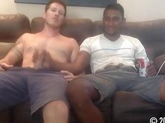 Latin hunk experiments with gay sex for the first time