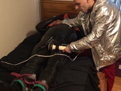 Jun 15 2022 - Rubber Boy In Rubber Has Fun With My Sweaty Shirt In Some Light Bondage