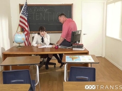 Tattooed tranny Lena Moon doggystyle pounded after blowjob