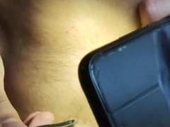Examining my abdomen button (close up)