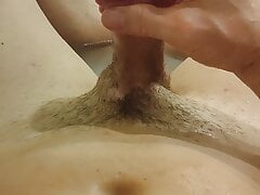 Sissy make white cream in the bath time