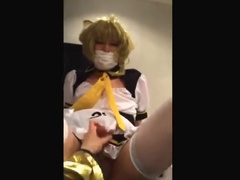 Amateur Asian CD cums while riding cock 2