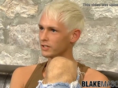 Thick jizz-shotgun ash-blonde youngster stroking off solo