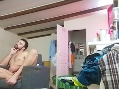 Spying & Jerking Off On Paolo Crucitti Hot Naked Stud On