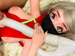 Micro penis cum, sex toy rubbing dick, uniform mask