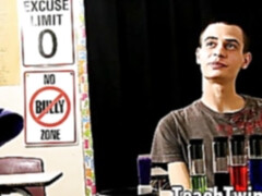 Twink student Nick Simpson bends over for gay teachers cock