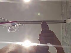 Big squirting cock filmed from below