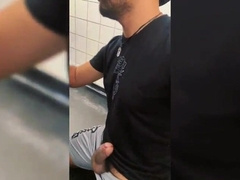 Hookup in a public rest room.