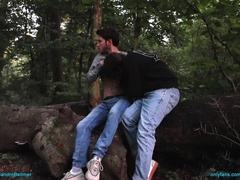 Friends horny outdoors