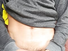 man masturbating and giving himself a good cumshot