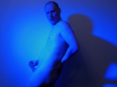 Kudoslong naked in a blue light frolicking with his sluggish meatpipe till swell