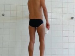 Having a ultra-cute douche after my swim