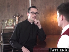 FatherXXX.com - Post-sermon, priest finds solace in shagging a young catholic lad moist