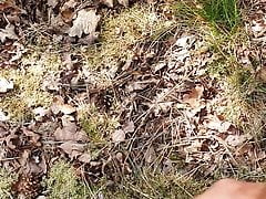 cumshot again in the woods